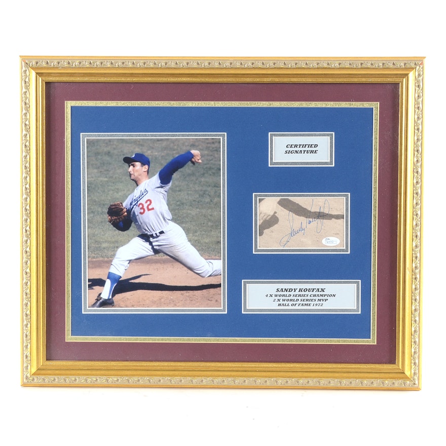 Sandy Koufax Signed Display  COA