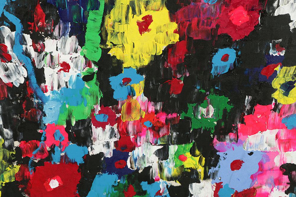 Anthony Frommeyer Oil Painting on Denim "Taupe Scene Liive"