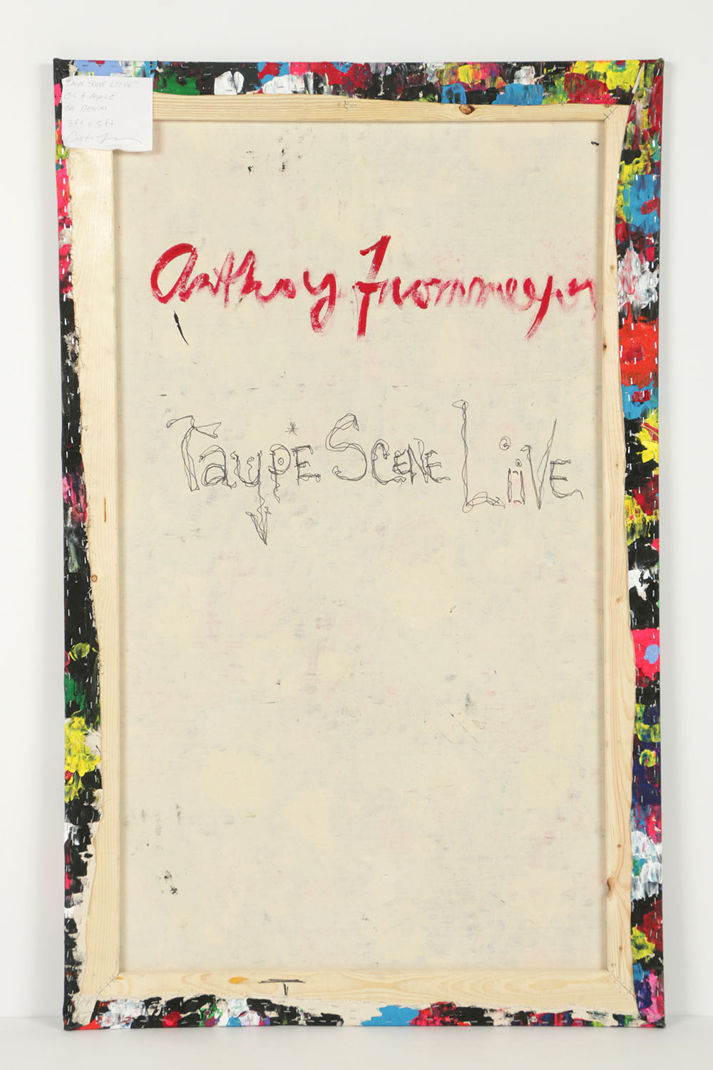 Anthony Frommeyer Oil Painting on Denim "Taupe Scene Liive"