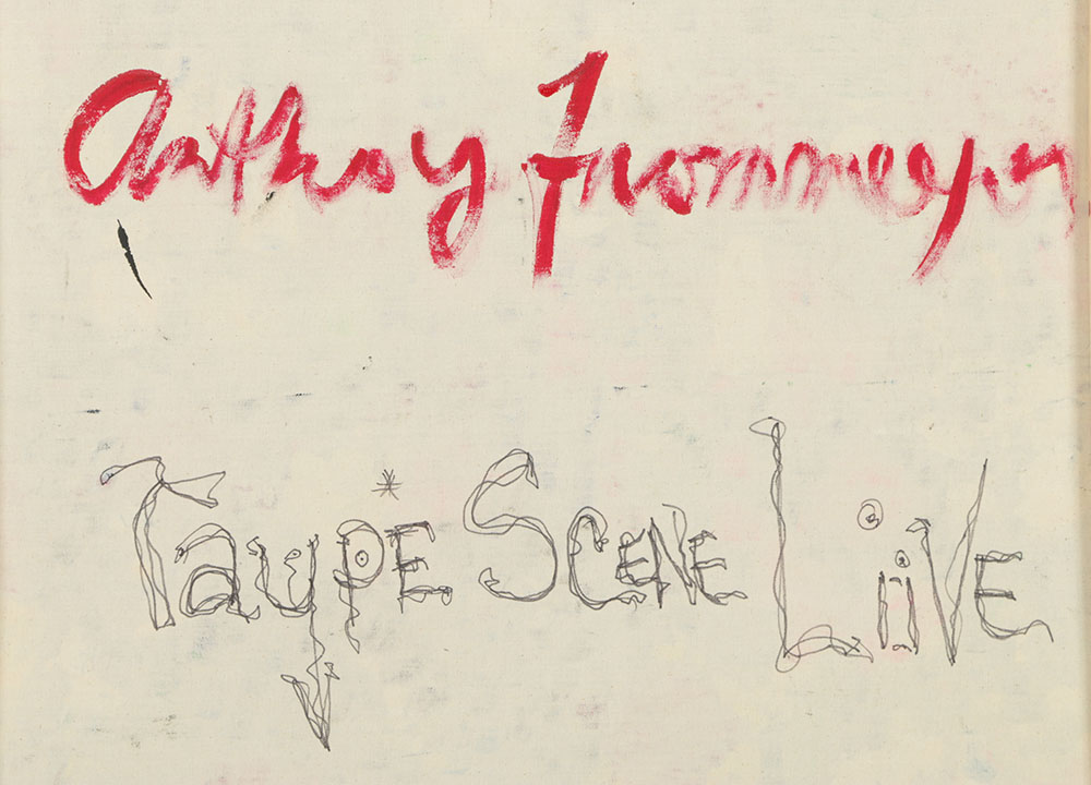 Anthony Frommeyer Oil Painting on Denim "Taupe Scene Liive"