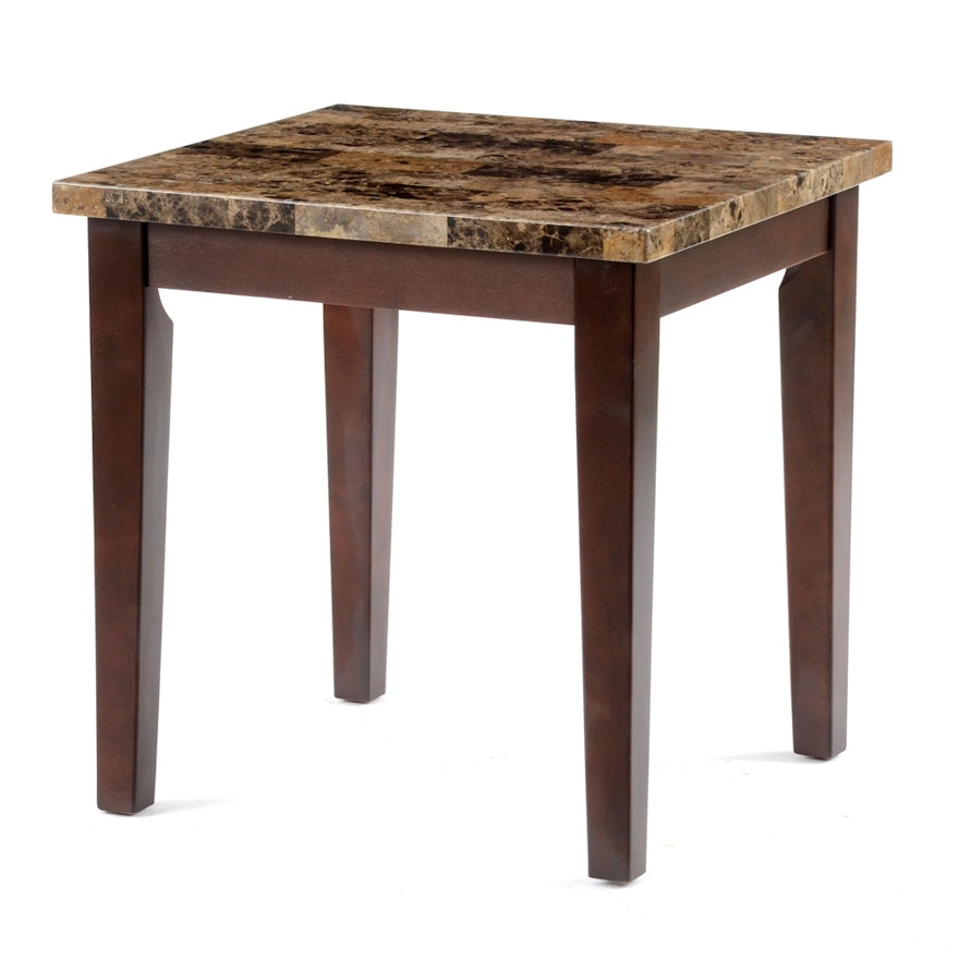 Faux Marble Laminated End Table