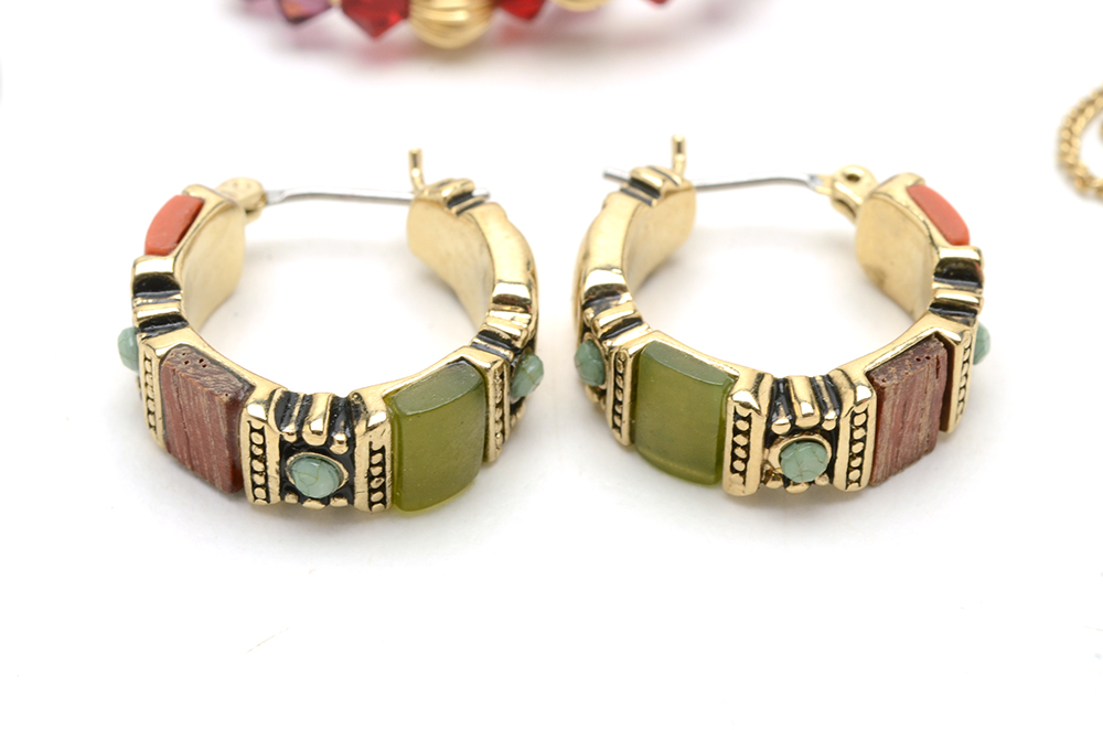 Enameled Jewelry with Cat, Flower, Irish Harp Themes