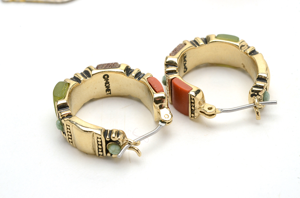 Enameled Jewelry with Cat, Flower, Irish Harp Themes