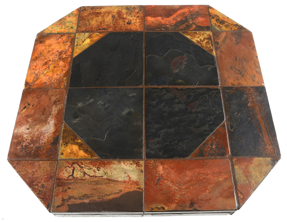 Slate Pedestal End Table