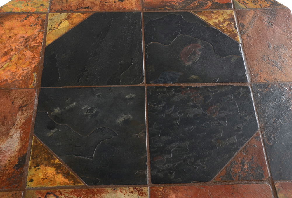 Slate Pedestal End Table