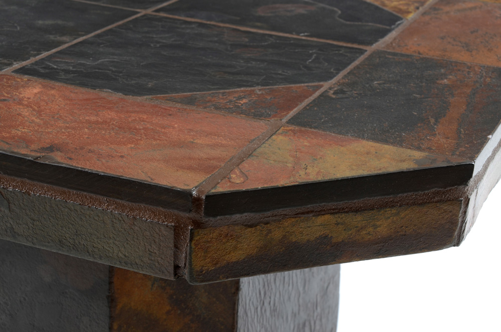 Slate Pedestal End Table