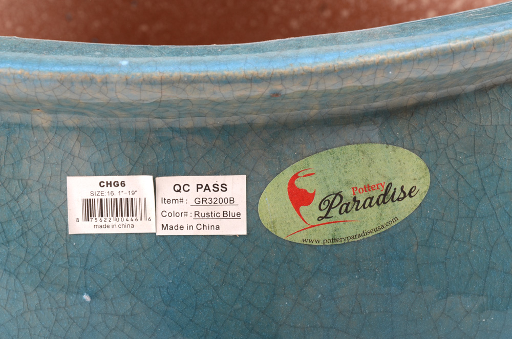 Large Blue Glazed Ceramic Garden Planters