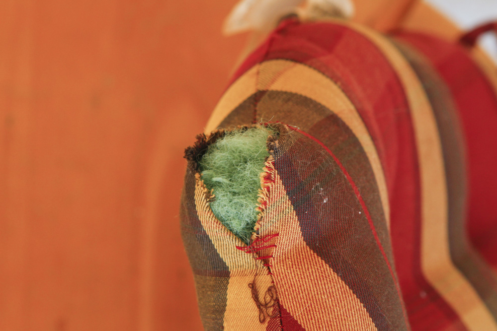 Kitchen Chairs with Plaid Seat Cushions