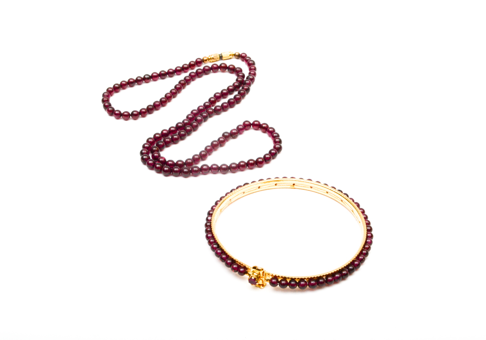 Group of Beaded Jewelry Including, Lapis, Cloisonne, Amethyst, Quartz, Nephrite, Pearls, and Garnet