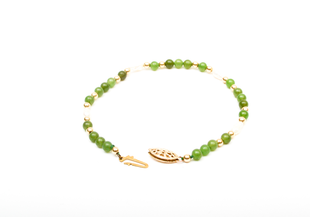 Group of Beaded Jewelry Including, Lapis, Cloisonne, Amethyst, Quartz, Nephrite, Pearls, and Garnet