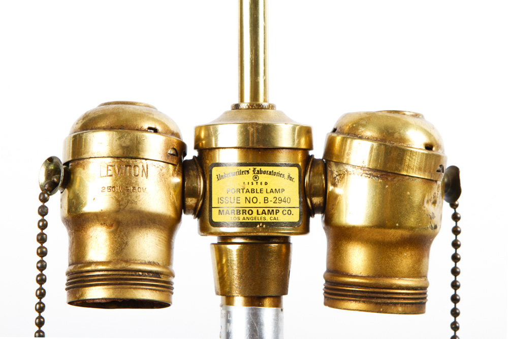 Vintage Solid Brass Marbro Lamp with Elephant Motif