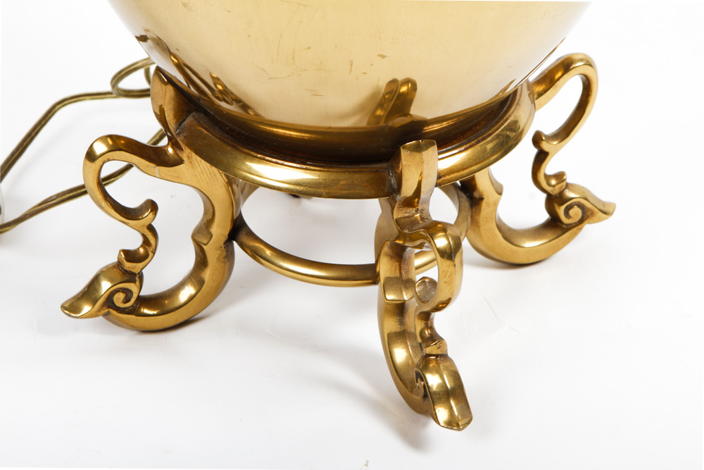 Vintage Solid Brass Marbro Lamp with Elephant Motif