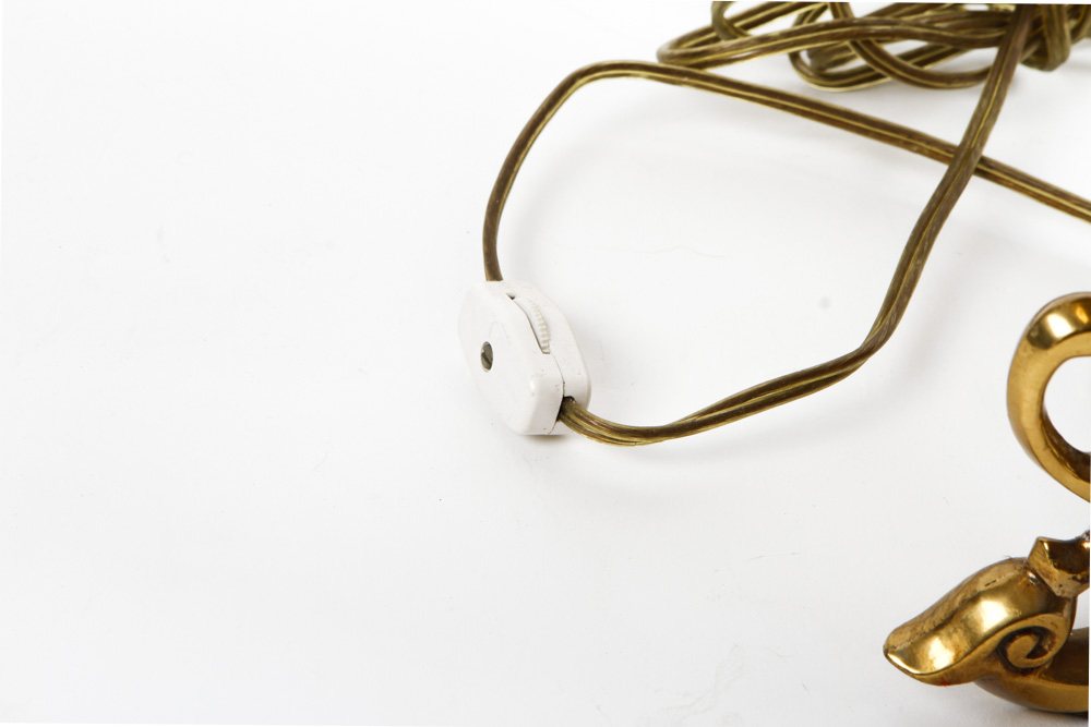 Vintage Solid Brass Marbro Lamp with Elephant Motif