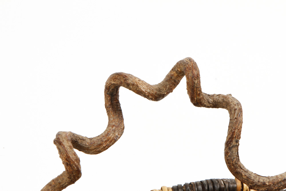 Handwoven Basket with Grapevine Handle