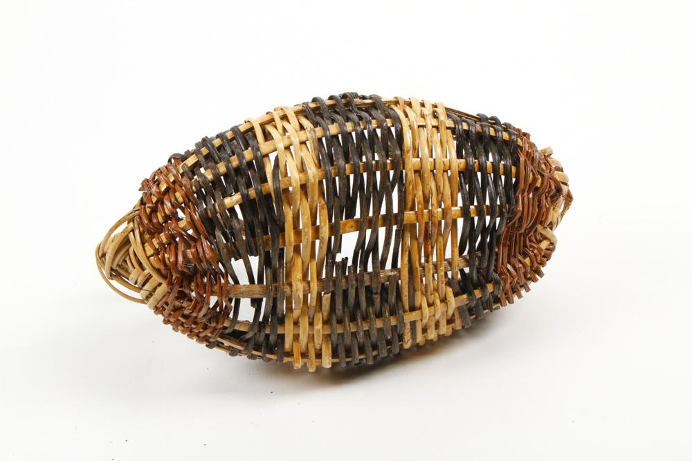 Handwoven Basket with Grapevine Handle