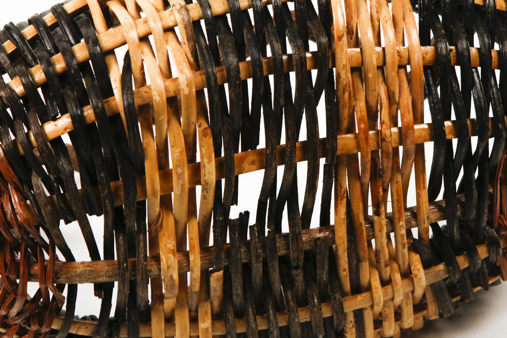 Handwoven Basket with Grapevine Handle