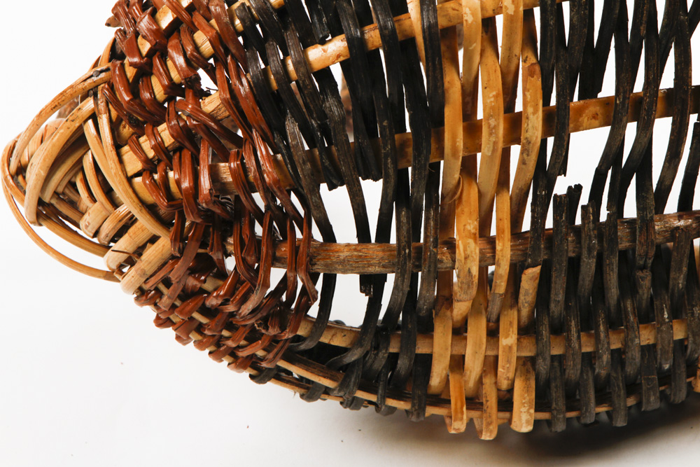 Handwoven Basket with Grapevine Handle