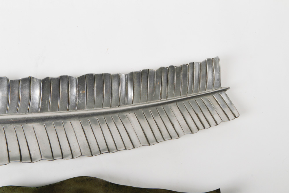 Pair of Metal Leaf Trays