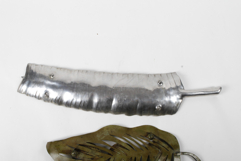 Pair of Metal Leaf Trays