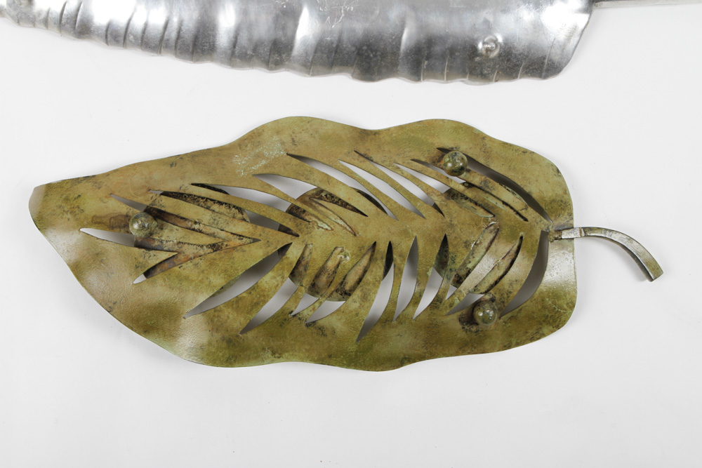 Pair of Metal Leaf Trays