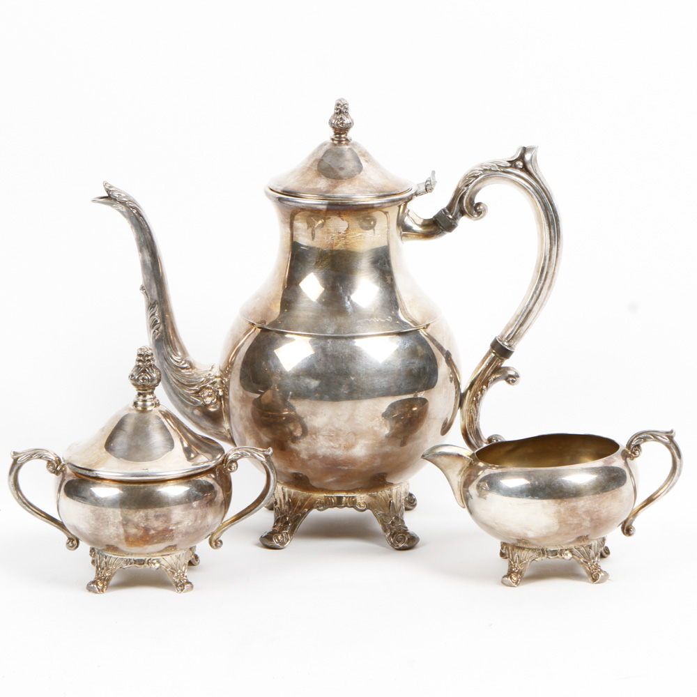 F. B. Rogers Silver on Copper Tea Service