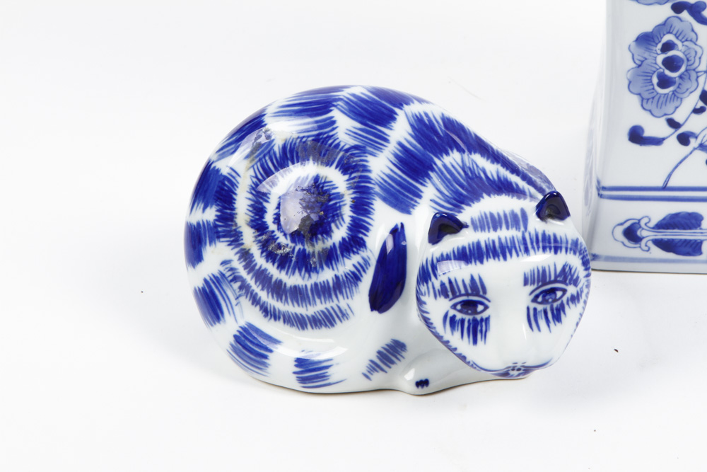 Collection of Blue and White Chinese Pottery Pieces