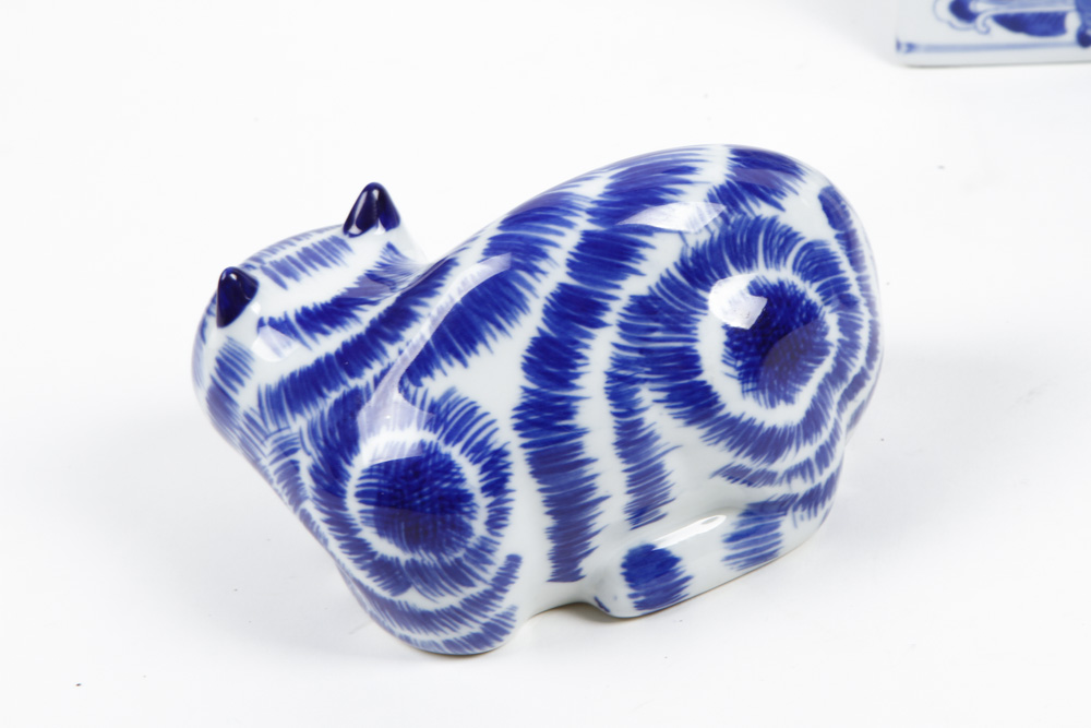 Collection of Blue and White Chinese Pottery Pieces