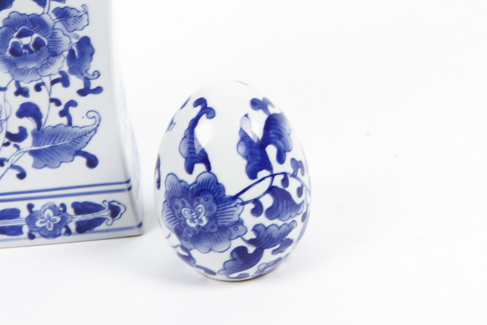 Collection of Blue and White Chinese Pottery Pieces