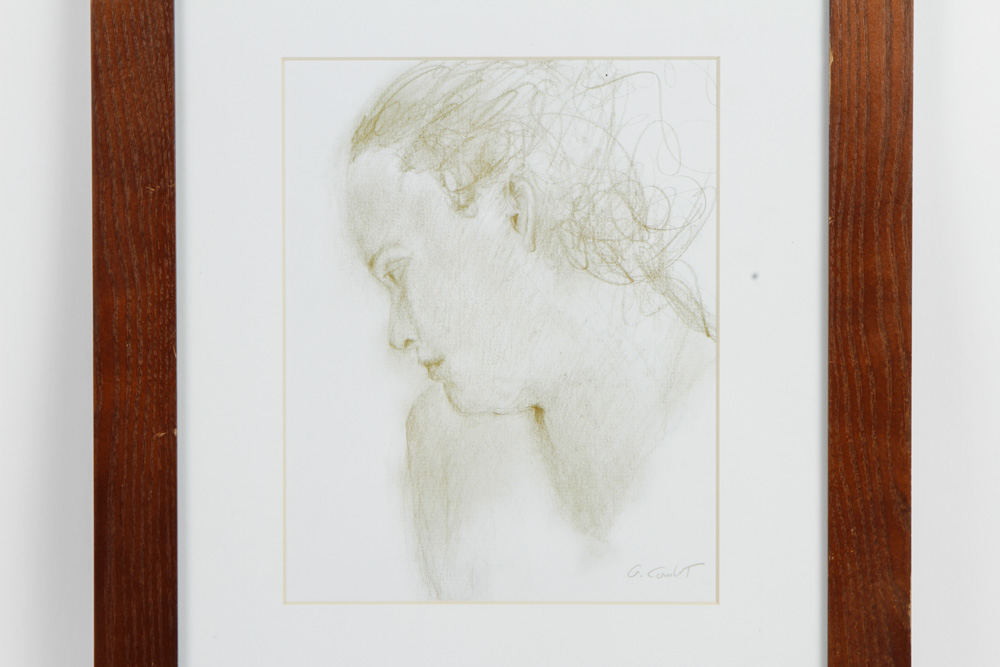 G. Comlet Lithograph Print of a Female Portrait