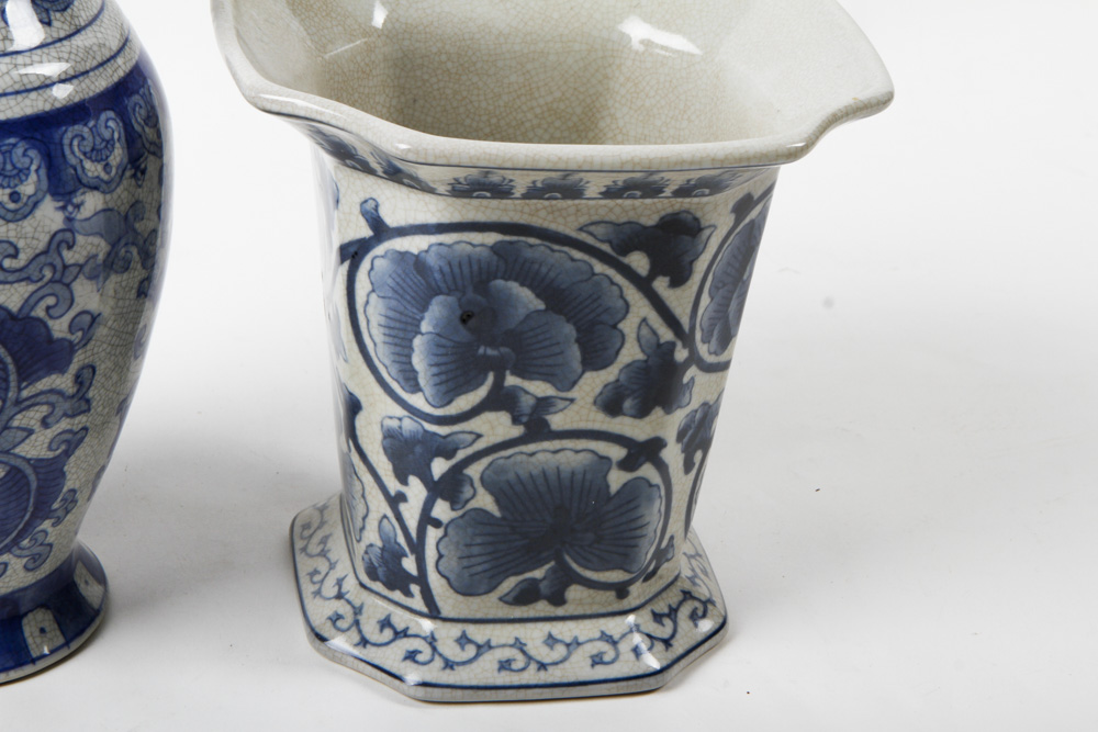 Pair of Blue and White Chinese Vases