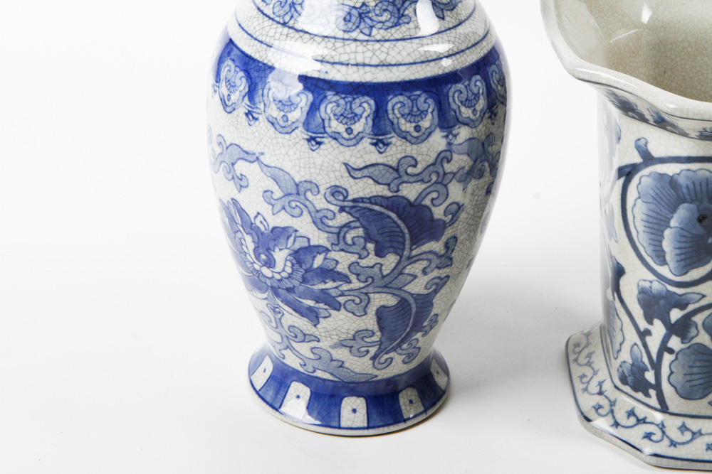 Pair of Blue and White Chinese Vases