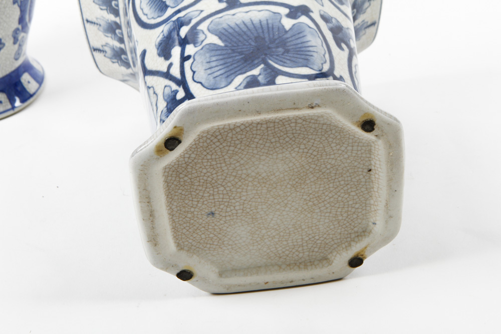 Pair of Blue and White Chinese Vases