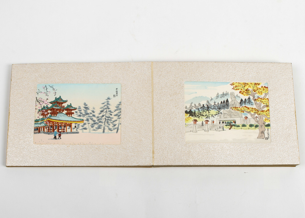 "Album of Famous Views in Kyoto" Book With Prints After Nisaburō