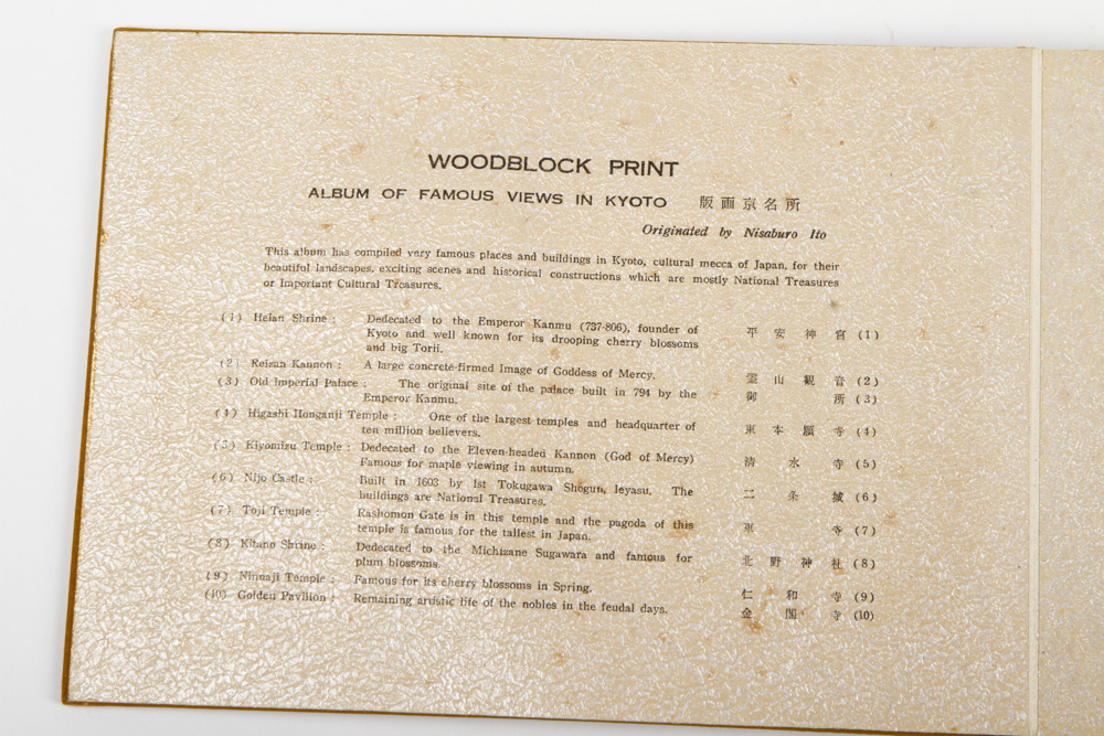 "Album of Famous Views in Kyoto" Book With Prints After Nisaburō