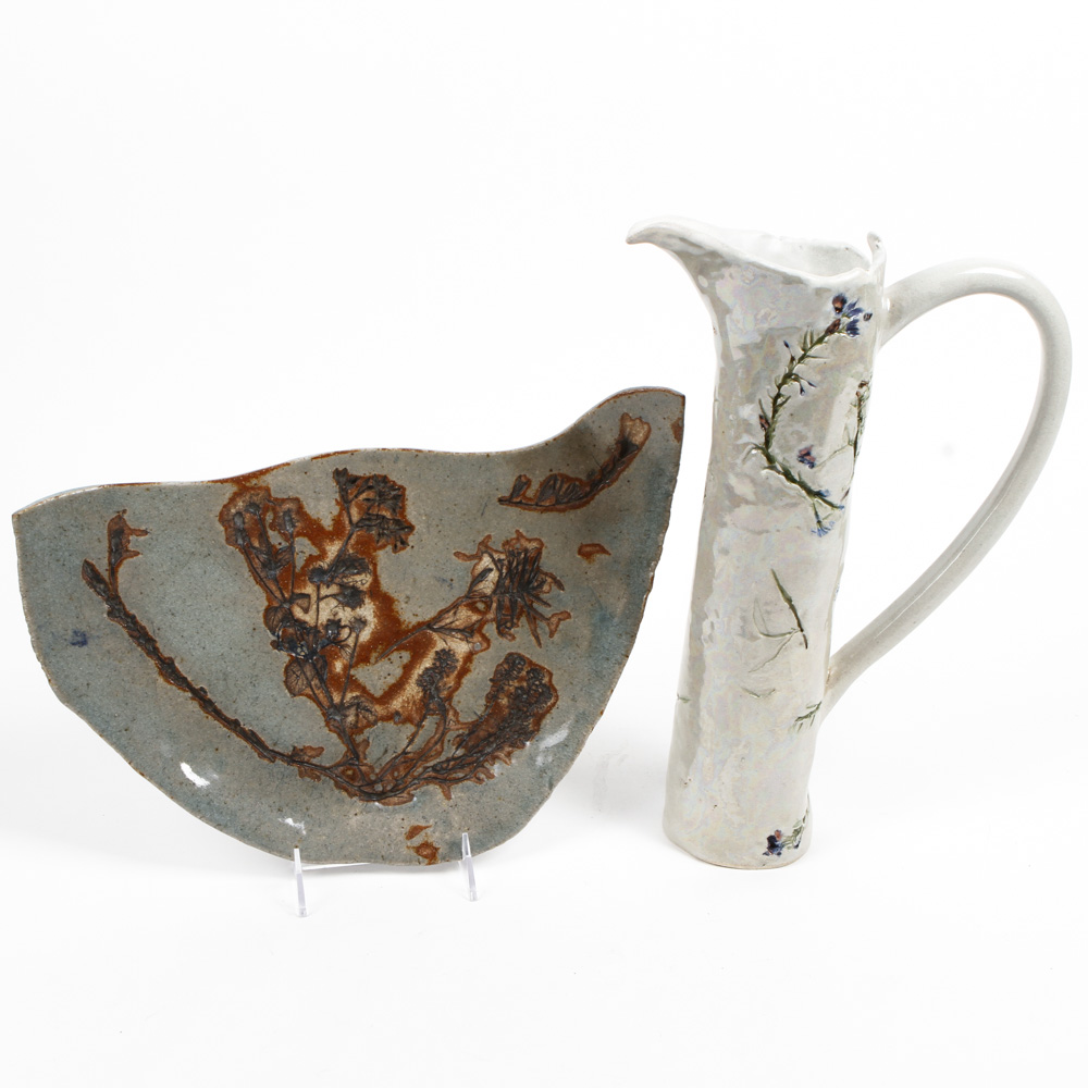 Pair of Susan Grieder Pottery Pieces