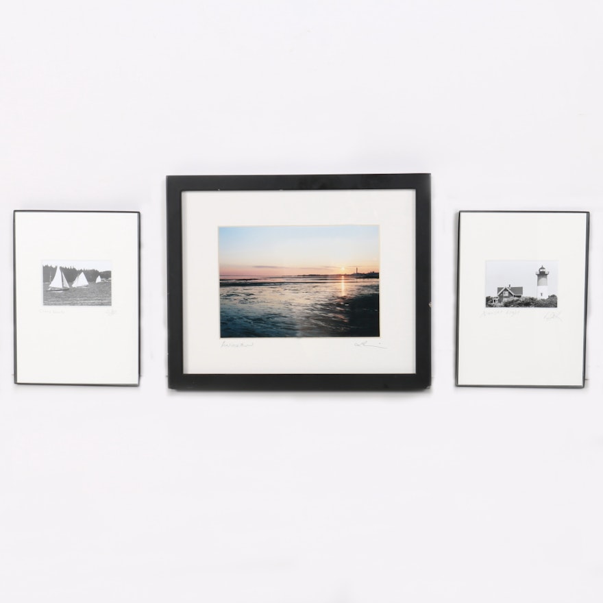 Framed Photographs of Sea and Lighthouses