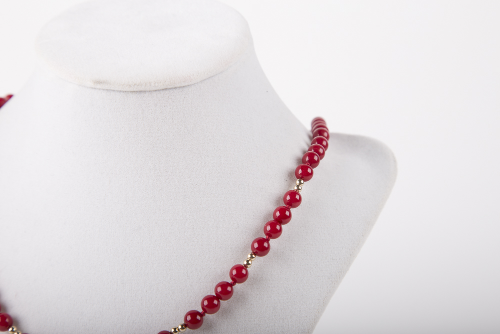 Quartz, Chaledony, and Cloisonne pieces with 14K Yellow Gold Hardware