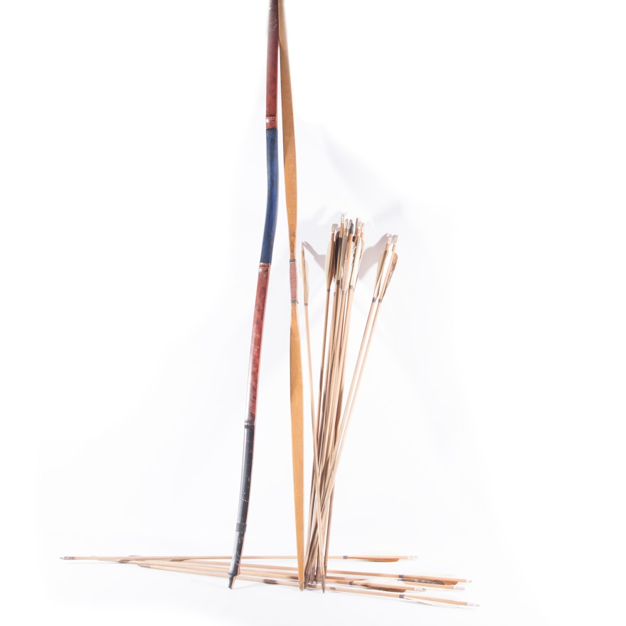 Pair of Bows with Wooden Arrows
