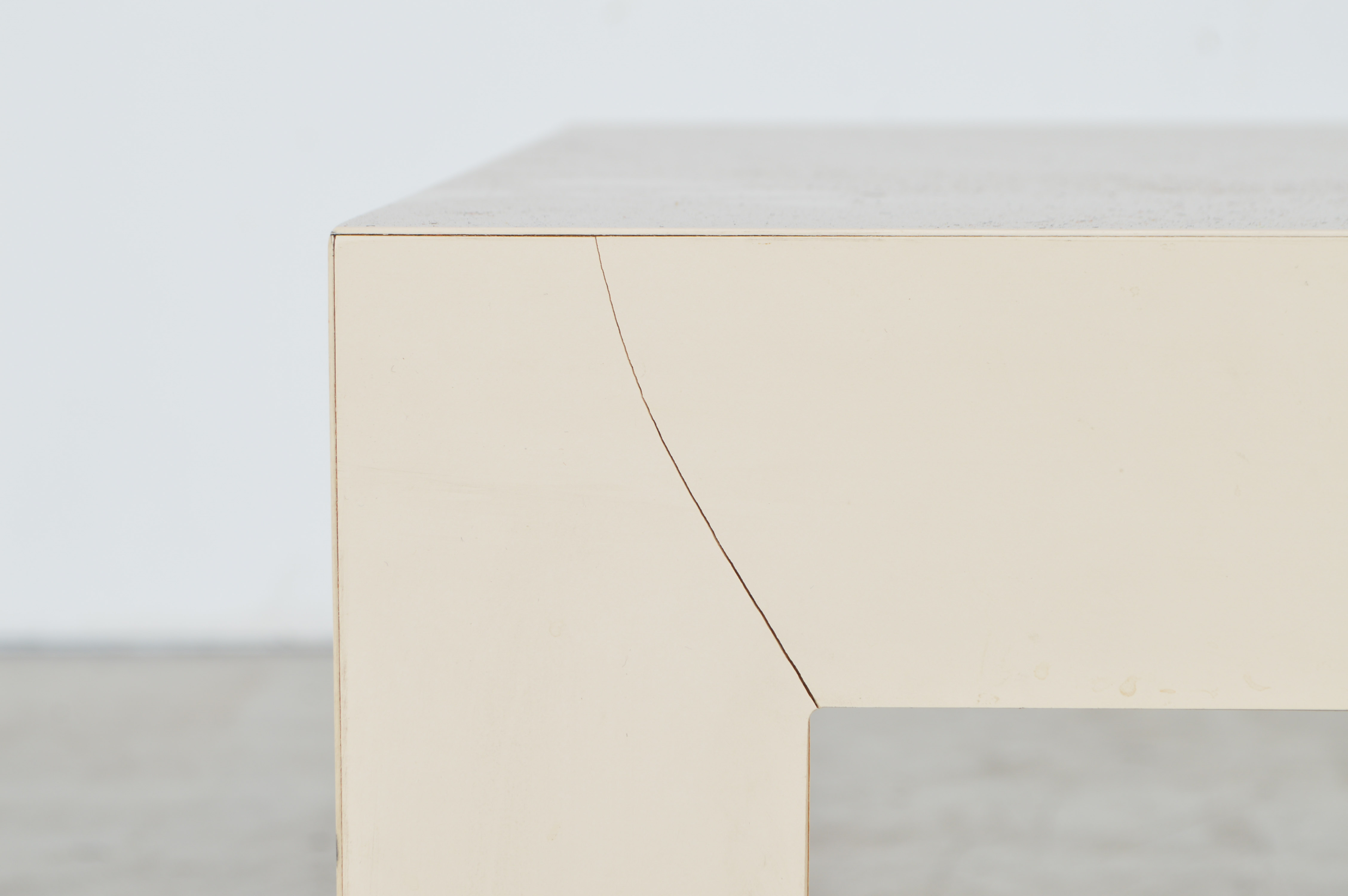 Cream Parson's-Style Coffee Table