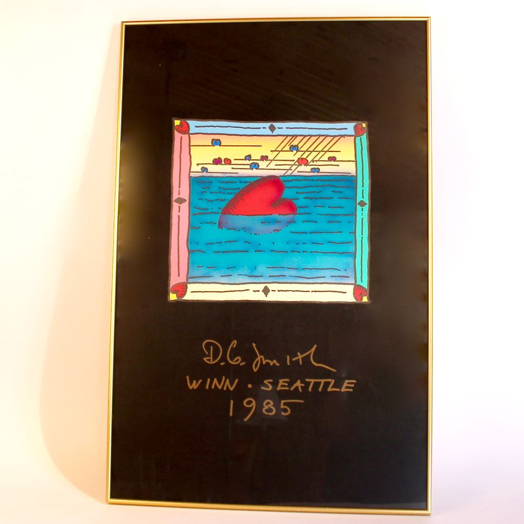 Framed D.G. Smith 1985 Seattle Winn Art Expo Heart Poster