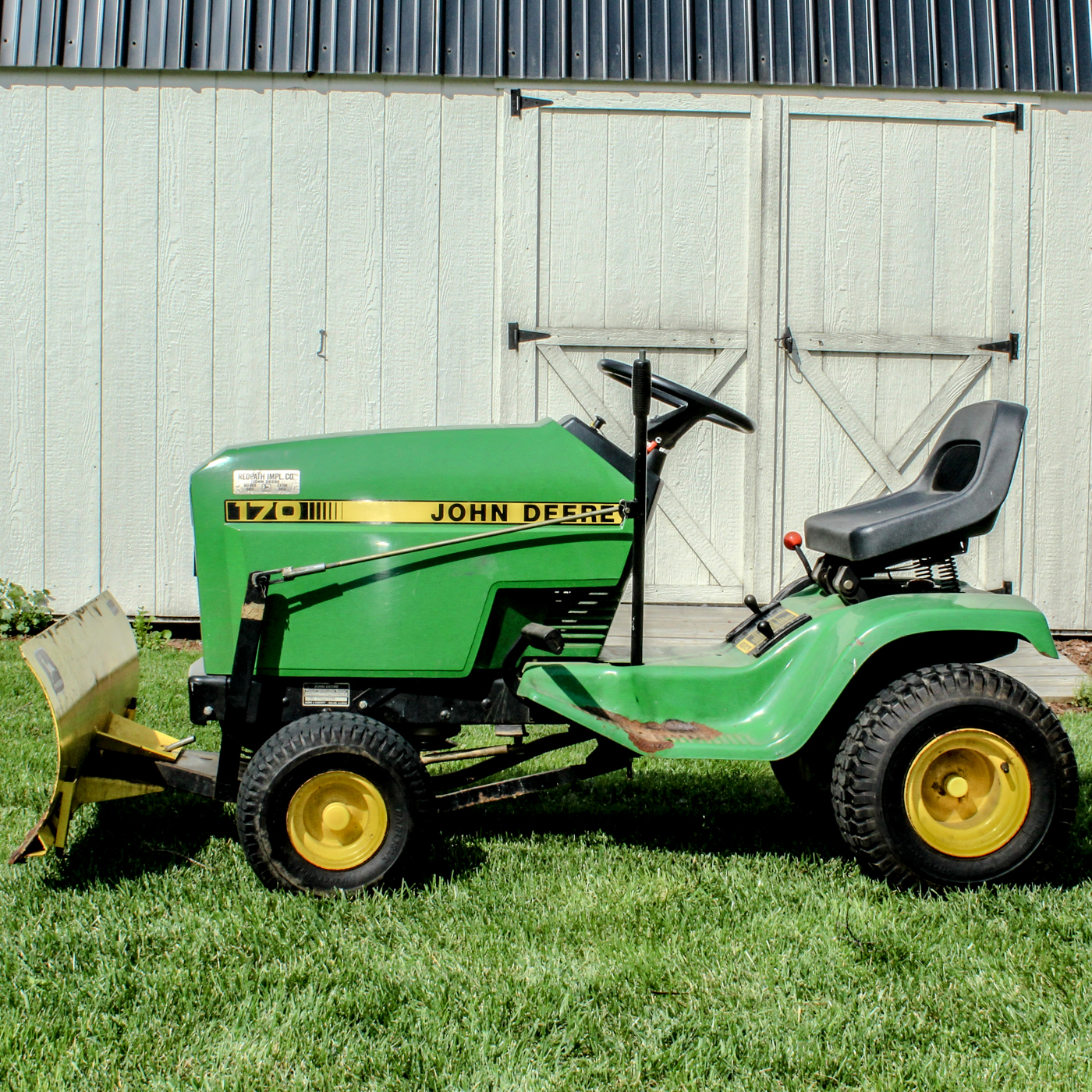 John Deere 170 Riding Mower with Snow Plow