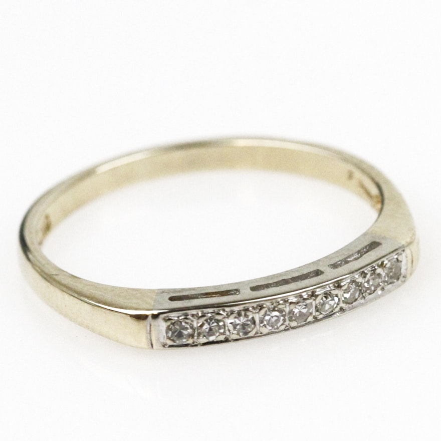 14K Two-Tone Gold and Diamond Band