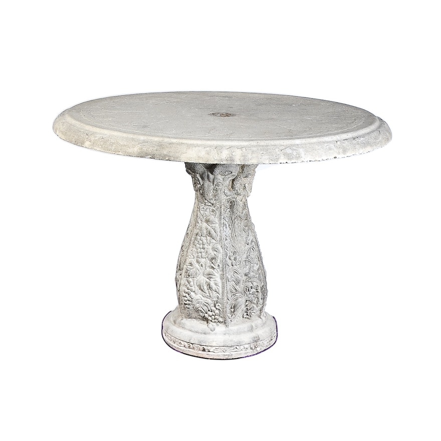 Cement Outdoor Pedestal Table