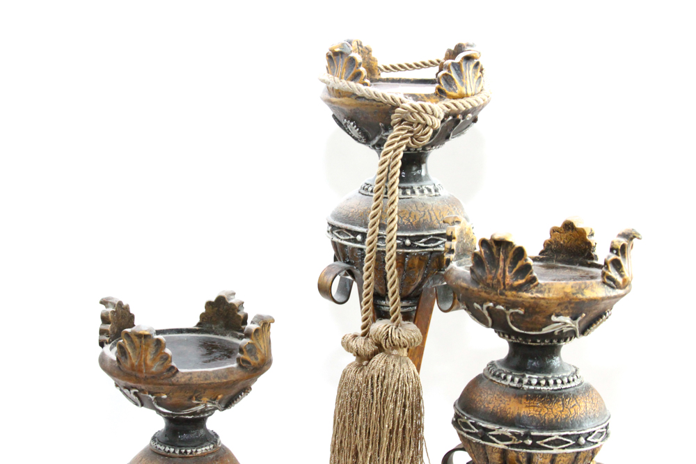 Metal and Wooden Candlesticks, Frames and Console Bowl Decor