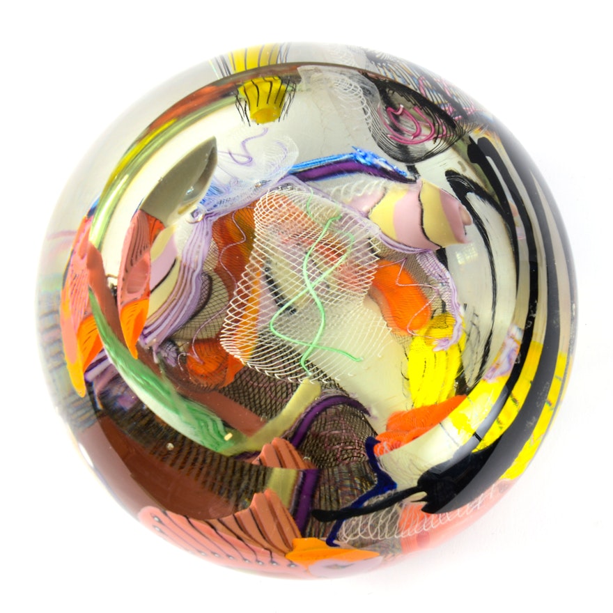 Abstract "End-of-day" Art Glass Paperweight