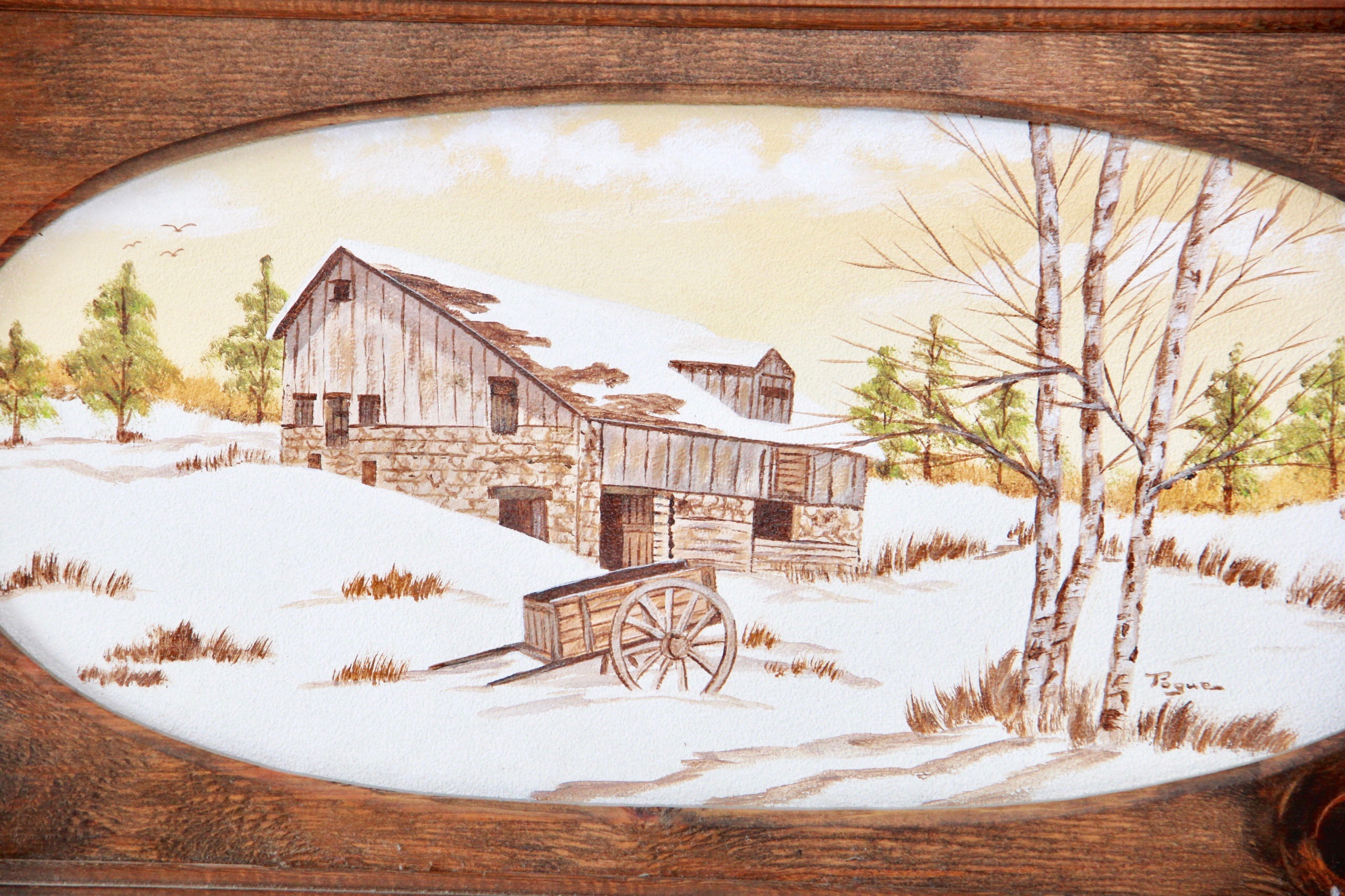 Acrylic on Paper and Offset Lithographs of Country Landscapes