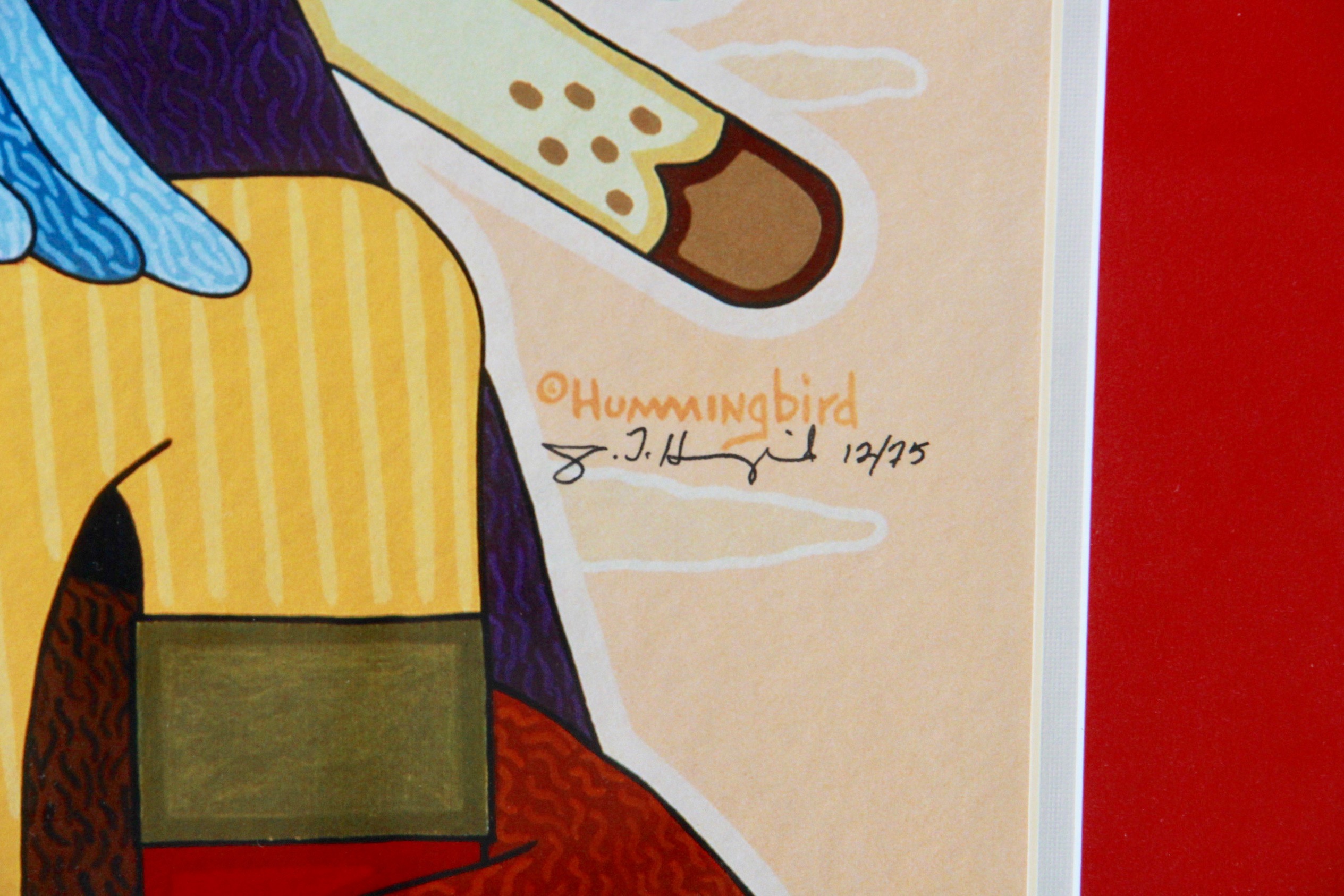 Jesse T. Hummingbird Limited Edition Lithograph "Buffalo Boy Gets the First Bite"