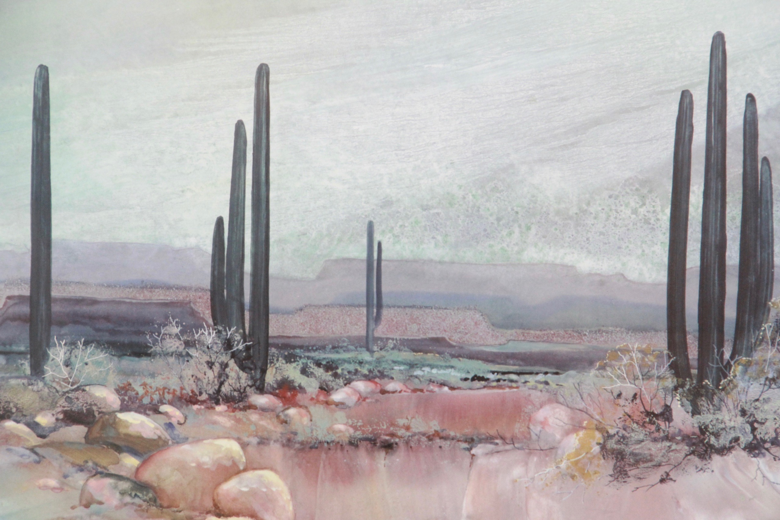 After Adin Shade Offset Lithograph "Southwest Desert Scene"