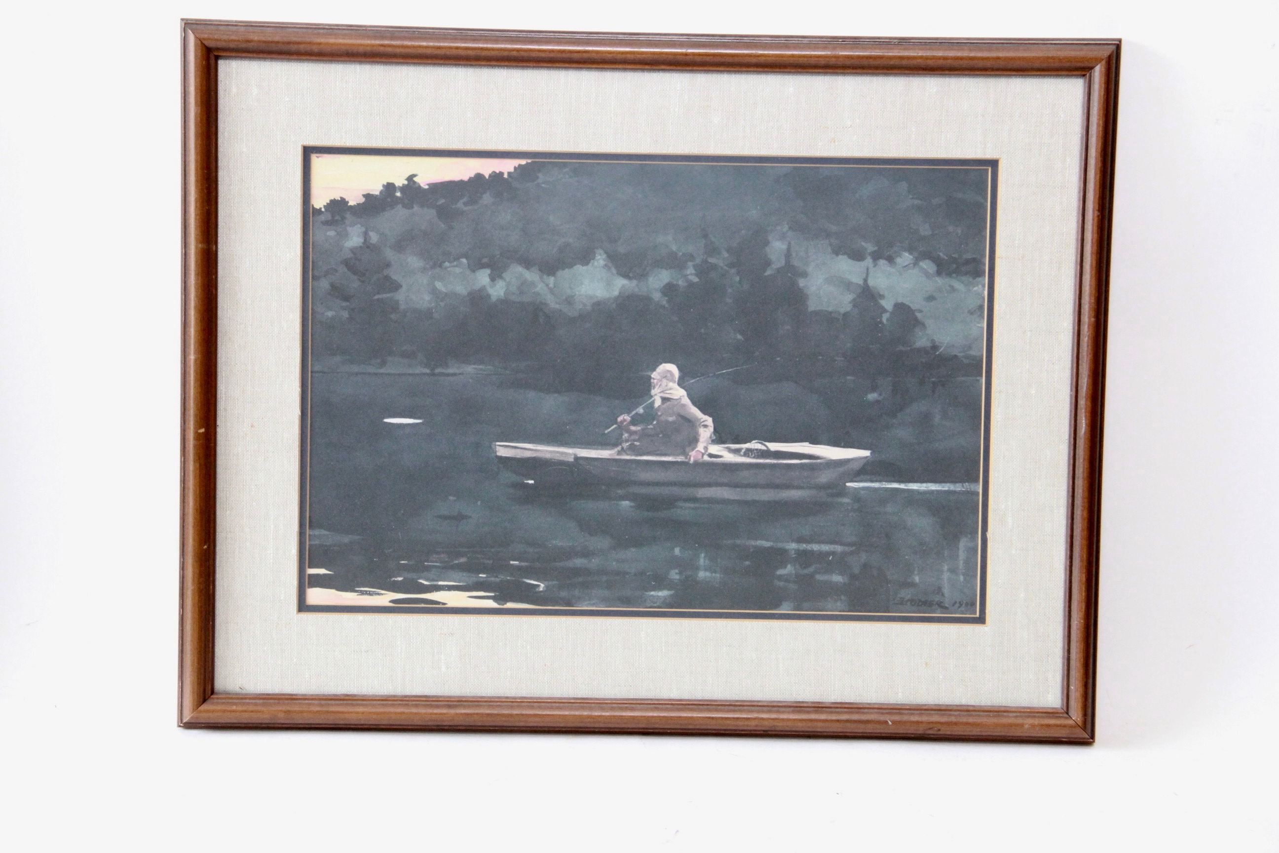 After Winslow Homer Offset Lithographs "The Rise" and "Sketch for Hound and Hunter"