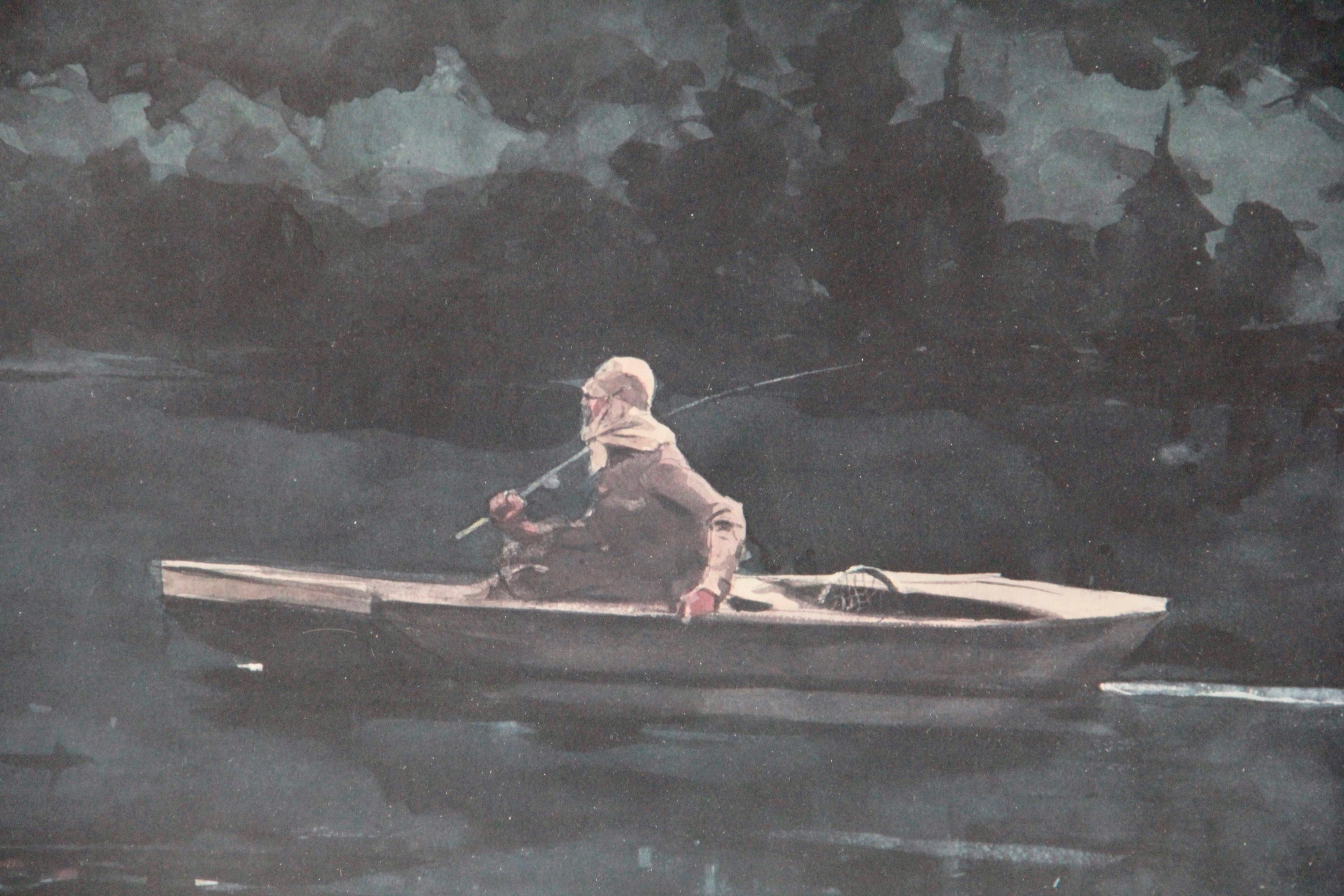 After Winslow Homer Offset Lithographs "The Rise" and "Sketch for Hound and Hunter"